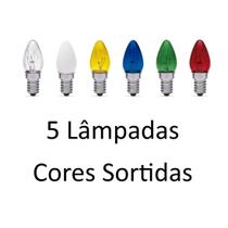 kit 5 Lâmpadas Chupeta E14 Colorida Diversas Cores Empalux 127V 220V