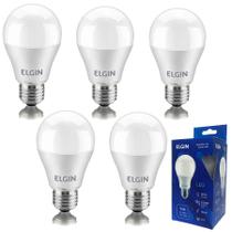 Kit 5 Lâmpadas de LED Bulbo 9W Bivolt 6.500K B/F Elgin