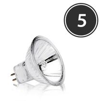 Kit 5 Lâmpadas Dicróica Mr16 Bipino 50w 12v 01394