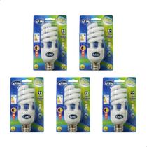 Kit 5 Lâmpadas Eletrônica Mini Espiral 11w 220v E27 6500k