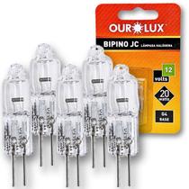 Kit 5 Lampadas Halogena Bipino Jc 20W 12V G4 - Ourolux Kit 5 Lampadas Halogena Bipino Jc 20W 12V G4 - Ourolux
