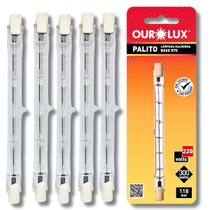 Kit 5 Lâmpadas Halógena Palito 300W 220V J118 Ourolux