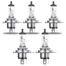 Kit 5 Lâmpadas Halógenas Osram Original H4 60 55W 12V Farol Baixo Alto Carro Maior Iluminação Automotiva