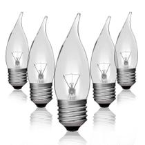 Kit 5 Lâmpadas Incandescentes Vela Bico Torto Clara VL-32 E-27 25W 220V Toplux Kit 5 Lâmpadas Incandescentes Vela Bico Torto Clara VL-32 E-27 25W 220V Toplux