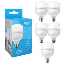 Kit 5 Lâmpadas Led 40w Bulbo 6500k Branco Frio Elgin Galpão