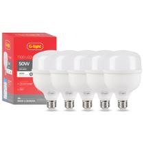 Kit 5 Lâmpadas Led 50w Super Bulbo Alta Potência Bivolt Branco Frio- G-Light