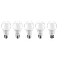 Kit 5 Lâmpadas Led 9w Bulbo E27 Bivolt Inmetro Branco Quente Elgin