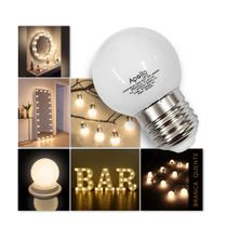Kit 5 Lâmpadas LED Bolinha 3W BIVOLT E27 Luz Branca Quente - Ideal para Espelhos/Camarim/Lustres