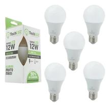 Kit 5 Lâmpadas Led Bulbo 12w E27 Branco Frio Inmetro Bivolt
