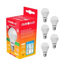 Kit 5 Lâmpadas LED Bulbo 15W Ourolux 6500K Branco Frio Kit 5 Lâmpadas LED Bulbo 15W Ourolux 6500K Branco Frio
