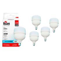 Kit 5 Lâmpadas Led Bulbo 30w Bivolt 6500k Branca Fria Kian Kit 5 Lâmpadas Led Bulbo 30w Bivolt 6500k Branca Fria Kian