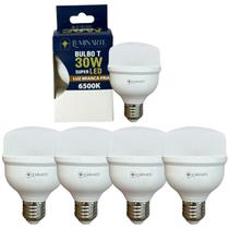 Kit 5 Lâmpadas Led Bulbo 30w E27 Branco Frio Inmetro Luminarte
