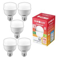 Kit 5 Lâmpadas Led Bulbo 30w Superled Ourolux Branco Frio