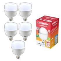 Kit 5 Lâmpadas Led Bulbo 40w Superled Ourolux E27 Potente