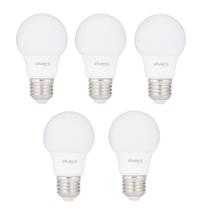 Kit 5 Lâmpadas LED Bulbo 7W Bivolt 6500k Soquete E-27 Branca - Galaxy LED