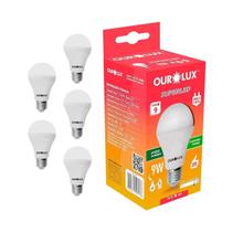 Kit 5 Lâmpadas LED Bulbo 9W SUPERLED Branco Frio 6500K