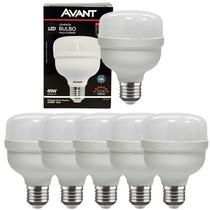 Kit 5 Lâmpadas Led Bulbo Alta Potência 40w Branco Frio E27 Avant