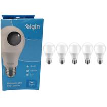 Kit 5 lampadas led bulbo branca fria 9,0w 6500k e27 elgin