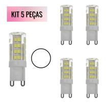 KIT 5 Lampadas LED G9 5W Halopim 6500K Branco Frio Bivolt