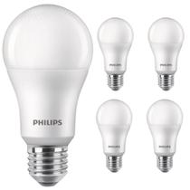 Kit 5 Lâmpadas Led Philips 11w Branco Neutro 4000K E27 Equivale 75w Luz Neutra Bulbo Super Led Residencial Bivolt