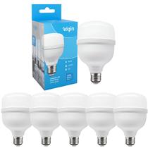 Kit 5 Lâmpadas Led Super Bulbo 20w Alta Potência Bivolt Branco Frio Elgin