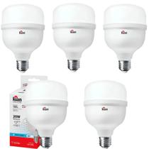 Kit 5 Lâmpadas Led Super Bulbo 20W Bivolt Branco Frio Valor Promocional