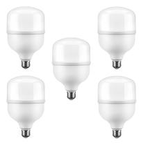 Kit 5 Lâmpadas Led Super Bulbo 30w Alta Potência Bivolt Branco Frio- Techluz