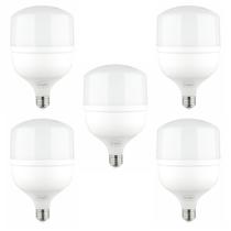 Kit 5 Lâmpadas Led Super Bulbo 50w Alta Potência Bivolt Branco Frio G-Light