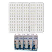 Kit 5 Lâmpadas Luminária Emergência 30 Leds SEGURIMAX - SpaceFire Distribuidora