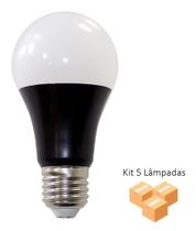 Kit 5 Lâmpadas Luz Negra 9W E27 Bivolt