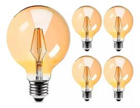 Kit 5 Lâmpadas Mini Balloon Filamento cor Âmbar 4W Luminatti