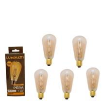Kit 5 Lâmpadas Pera Filamento 4w Luminatti