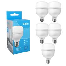 Kit 5 Lâmpadas Super Bulbo Alta Potência Led 20w 6500k Elgin