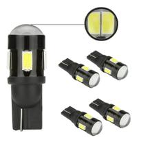 Kit 5 Lâmpadas Super Pingo T10 com Projetor - 12V, 8W, 6 LEDs