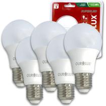 Kit 5 Lâmpadas Superled Ouro 9W Bivolt 6500K E27 Econômica