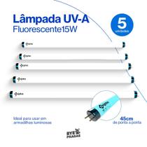 Kit 5 Lâmpadas Uv-a 15 W Para Armadilha Pega Mata Mosca