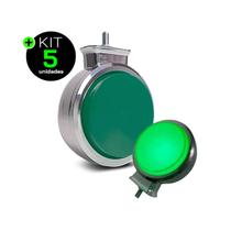 Kit 5 Lanterna Bojuda Foguinho LED Verde Cromada 12V 24V