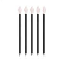 Kit 5 Lapis De Escrever HB Atoxico Preto com Borracha Ponteira Branca