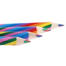 Kit 5 Lápis Multi Cores Arco Íris Jumbo + Apontador Graffiti Desenho