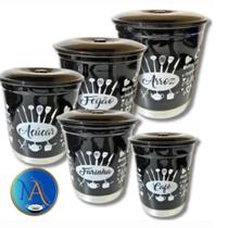 Kit 5 Lata De Porta Mantimentos