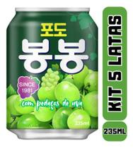 Kit 5 Latas Suco Bonbon Uva Verde Com Pedaços Bebida Coreana Kit 5 Latas Suco Bonbon Uva Verde Com Pedaços Bebida Coreana