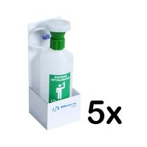 Kit 5 Lava Olhos Ducha Oftálmica Com Suporte de Parede