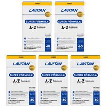 Kit 5 Lavitan Super Fórmula Multivitamínico Homem 60 Comp