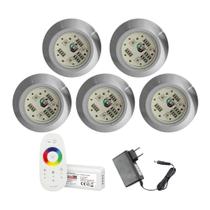 KIT 5 LED 9W RGB + CENTRAL E FONTE 12v P/ ILUMINAÇÃO PISCINA KIT 5 LED 9W RGB + CENTRAL E FONTE 12v P/ ILUMINAÇÃO PISCINA