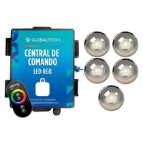 Kit 5 LED RGB 7,5W + Central de Comando Globaltech 60W Kit 5 LED RGB 7,5W + Central de Comando Globaltech 60W