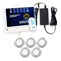 Kit 5 LED RGB Piscina 9W Inox + Central de Comando Wifi. Kit 5 LED RGB Piscina 9W Inox + Central de Comando Wifi.