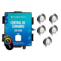 Kit 5 LED RGB SLIM 20W + Central de Comando Globaltech 120W
