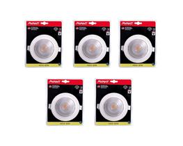 Kit 5 Led Spot Redondo Direcionável Avant 7W Luz Neutra 4000k