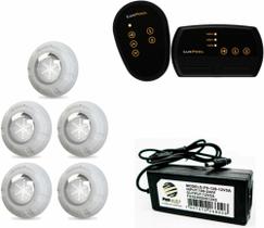 Kit 5 leds 9w luxpool + fonte 5a + controlador luxpool 72w Kit 5 leds 9w luxpool + fonte 5a + controlador luxpool 72w