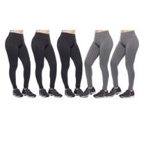 Kit 5 leggings feminina adulto lisa basica suplex fitness uniforme academia ginástica trabalho